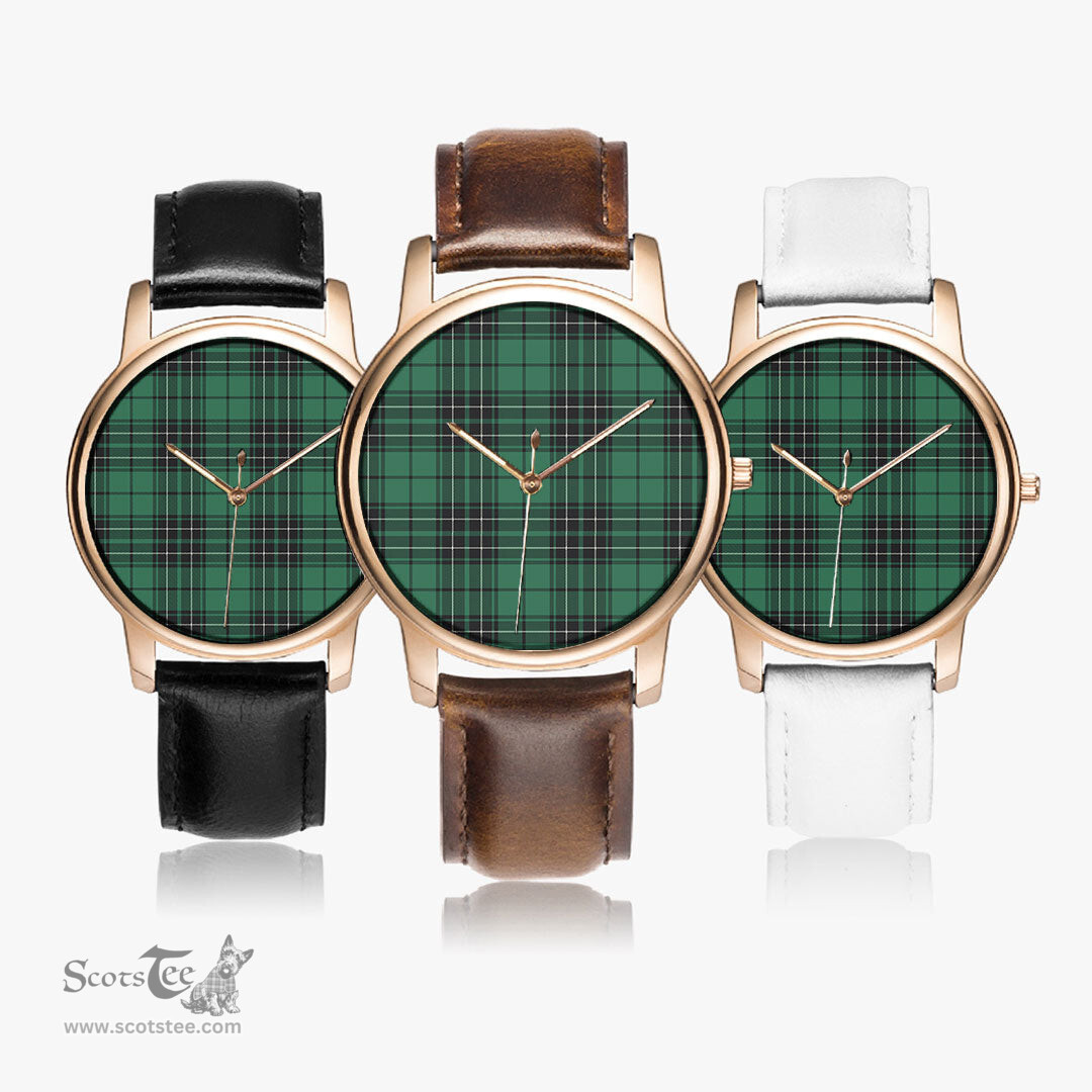 Scottish MacLean Hunting Ancient Watch Tartan Leather Strap Classic Plaid Watch Scottish Plaid Tartan Plaid - ScotsTee - scotstee.com