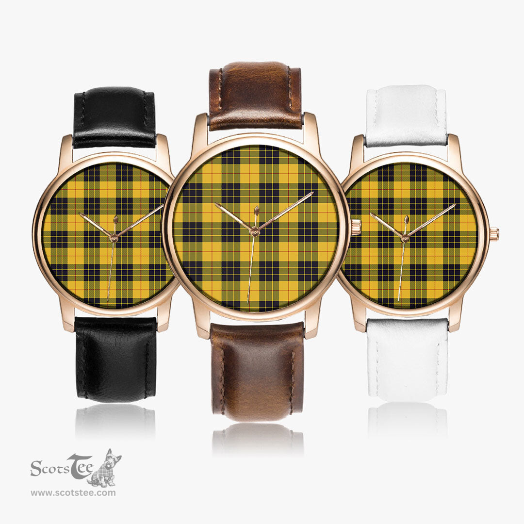 Scottish MacLeod of Lewis Ancient Watch Tartan Leather Strap Classic Plaid Watch Scottish Plaid Tartan Plaid - ScotsTee - scotstee.com