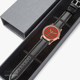 Scottish MacLaine of Loch Buie Watch Tartan Leather Strap Classic Plaid Watch Scottish Plaid Tartan Plaid - ScotsTee - scotstee.com