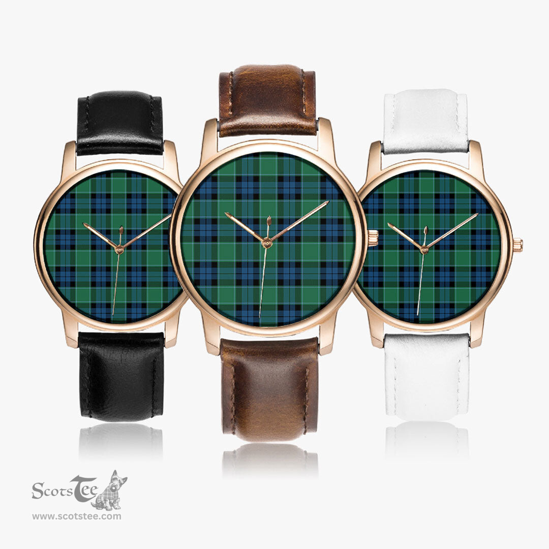 Scottish Graham of Menteith Ancient Watch Tartan Leather Strap Classic Plaid Watch Scottish Plaid Tartan Plaid - ScotsTee - scotstee.com