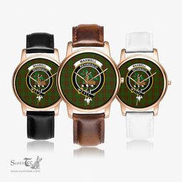 Scottish Maxwell Hunting Watch Tartan Crest Leather Strap Classic Plaid Watch Scottish Plaid Tartan Plaid - ScotsTee - scotstee.com