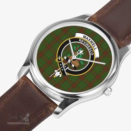 Scottish Maxwell Hunting Watch Tartan Crest Leather Strap Classic Plaid Watch Scottish Plaid Tartan Plaid - ScotsTee - scotstee.com