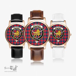 Scottish MacTavish Modern Watch Tartan Crest Leather Strap Classic Plaid Watch Scottish Plaid Tartan Plaid - ScotsTee - scotstee.com
