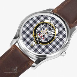 Scottish MacRae Dress Modern Watch Tartan Crest Leather Strap Classic Plaid Watch Scottish Plaid Tartan Plaid - ScotsTee - scotstee.com