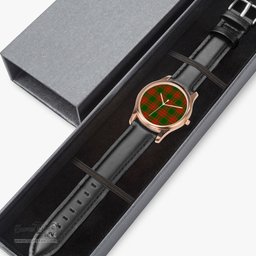 Scottish Menzies Green Modern Watch Tartan Leather Strap Classic Plaid Watch Scottish Plaid Tartan Plaid - ScotsTee - scotstee.com