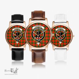 Scottish Turnbull Dress Watch Tartan Crest Leather Strap Classic Plaid Watch Scottish Plaid Tartan Plaid - ScotsTee - scotstee.com