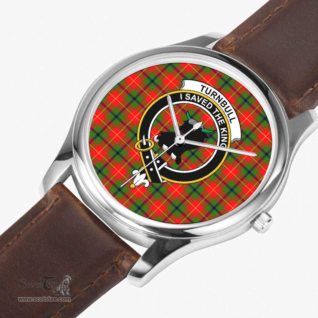 Scottish Turnbull Dress Watch Tartan Crest Leather Strap Classic Plaid Watch Scottish Plaid Tartan Plaid - ScotsTee - scotstee.com
