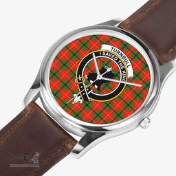 Scottish Turnbull Dress Watch Tartan Crest Leather Strap Classic Plaid Watch Scottish Plaid Tartan Plaid - ScotsTee - scotstee.com