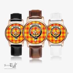 Scottish MacMillan Clan Watch Tartan Crest Leather Strap Classic Plaid Watch Scottish Plaid Tartan Plaid - ScotsTee - scotstee.com
