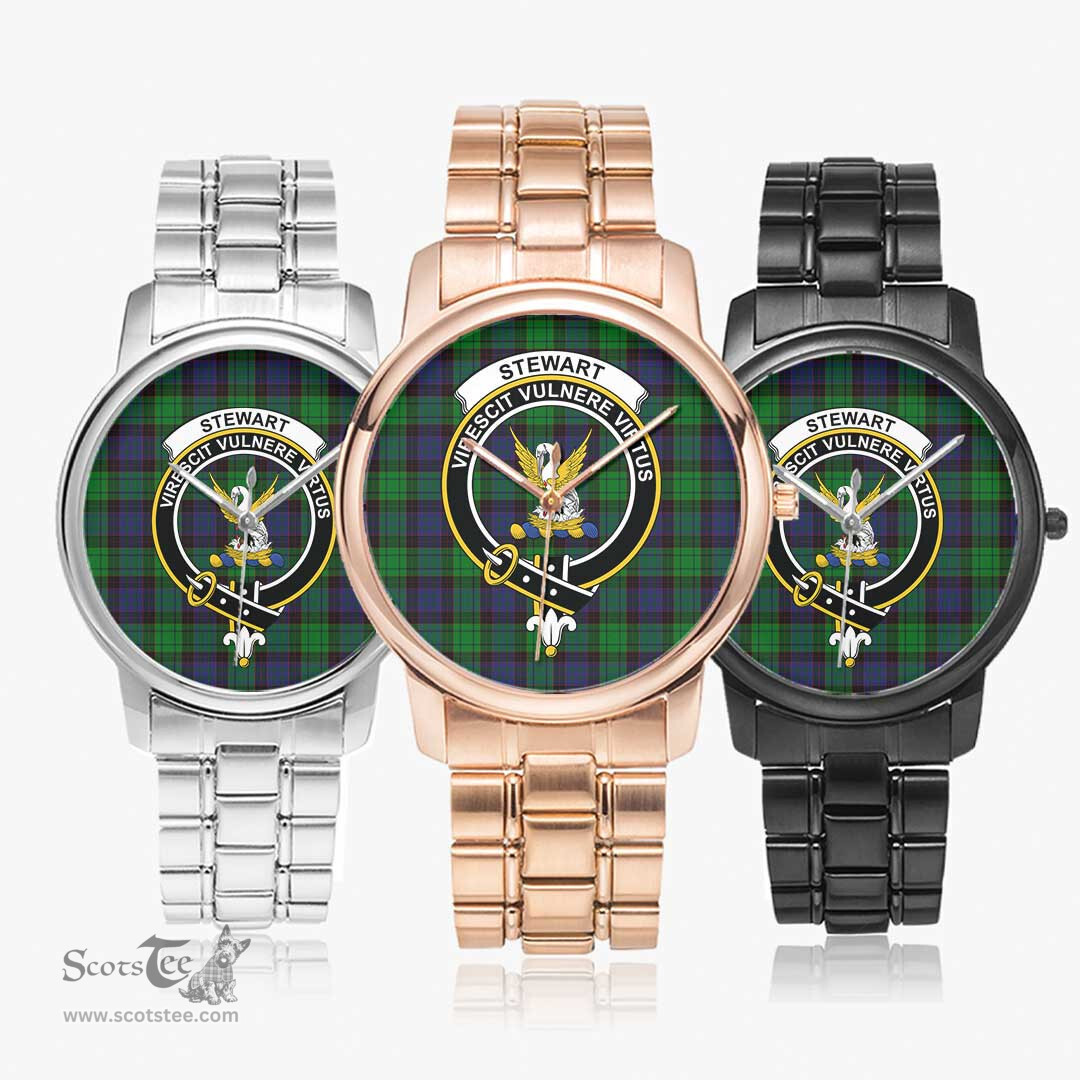 Scottish Stewart Old Modern Watch Tartan Crest Folding Clasp Classic Plaid Watch Scottish Plaid Tartan Plaid - ScotsTee - scotstee.com