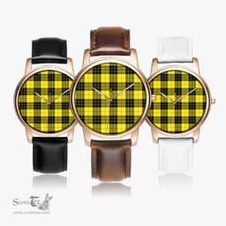 Scottish MacLeod of Lewis Modern Watch Tartan Leather Strap Classic Plaid Watch Scottish Plaid Tartan Plaid - ScotsTee - scotstee.com