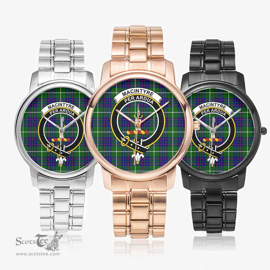 Scottish MacIntyre Hunting Modern Watch Tartan Crest Folding Clasp Classic Plaid Watch Scottish Plaid Tartan Plaid - ScotsTee - scotstee.com