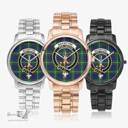 Scottish MacIntyre Hunting Modern Watch Tartan Crest Folding Clasp Classic Plaid Watch Scottish Plaid Tartan Plaid - ScotsTee - scotstee.com