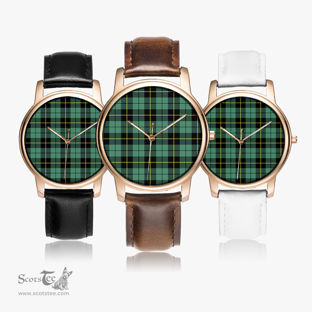 Scottish Wallace Hunting Ancient Watch Tartan Leather Strap Classic Plaid Watch Scottish Plaid Tartan Plaid - ScotsTee - scotstee.com