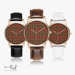 Scottish MacKintosh Hunting Weathered Watch Tartan Leather Strap Classic Plaid Watch Scottish Plaid Tartan Plaid - ScotsTee - scotstee.com