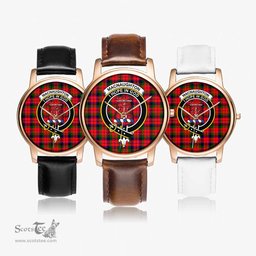 Scottish MacNaughton Modern Watch Tartan Crest Leather Strap Classic Plaid Watch Scottish Plaid Tartan Plaid - ScotsTee - scotstee.com