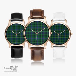 Scottish Stewart Hunting Modern Watch Tartan Leather Strap Classic Plaid Watch Scottish Plaid Tartan Plaid - ScotsTee - scotstee.com