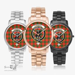 Scottish Turnbull Dress Watch Tartan Crest Folding Clasp Classic Plaid Watch Scottish Plaid Tartan Plaid - ScotsTee - scotstee.com