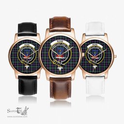 Scottish Rose Hunting Modern Watch Tartan Crest Leather Strap Classic Plaid Watch Scottish Plaid Tartan Plaid - ScotsTee - scotstee.com