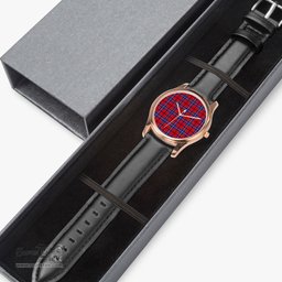 Scottish Wishart Dress Watch Tartan Leather Strap Classic Plaid Watch Scottish Plaid Tartan Plaid - ScotsTee - scotstee.com