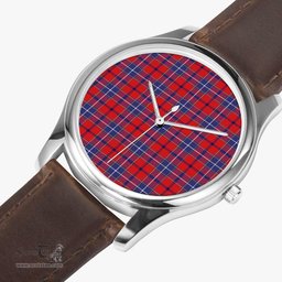 Scottish Wishart Dress Watch Tartan Leather Strap Classic Plaid Watch Scottish Plaid Tartan Plaid - ScotsTee - scotstee.com