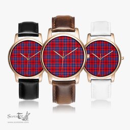 Scottish Wishart Dress Watch Tartan Leather Strap Classic Plaid Watch Scottish Plaid Tartan Plaid - ScotsTee - scotstee.com