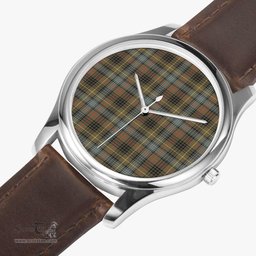 Scottish Stewart Hunting Weathered Watch Tartan Leather Strap Classic Plaid Watch Scottish Plaid Tartan Plaid - ScotsTee - scotstee.com