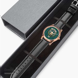 Scottish Urquhart Ancient Watch Tartan Crest Leather Strap Classic Plaid Watch Scottish Plaid Tartan Plaid - ScotsTee - scotstee.com