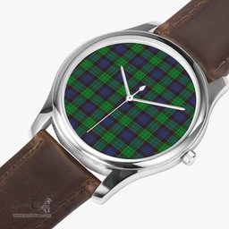 Scottish Stewart Old Modern Watch Tartan Leather Strap Classic Plaid Watch Scottish Plaid Tartan Plaid - ScotsTee - scotstee.com
