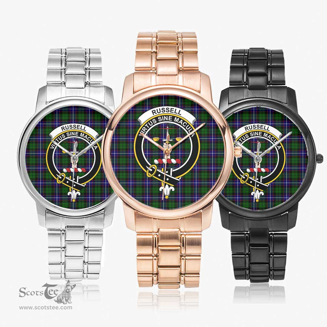 Scottish Russell Modern Watch Tartan Crest Folding Clasp Classic Plaid Watch Scottish Plaid Tartan Plaid - ScotsTee - scotstee.com