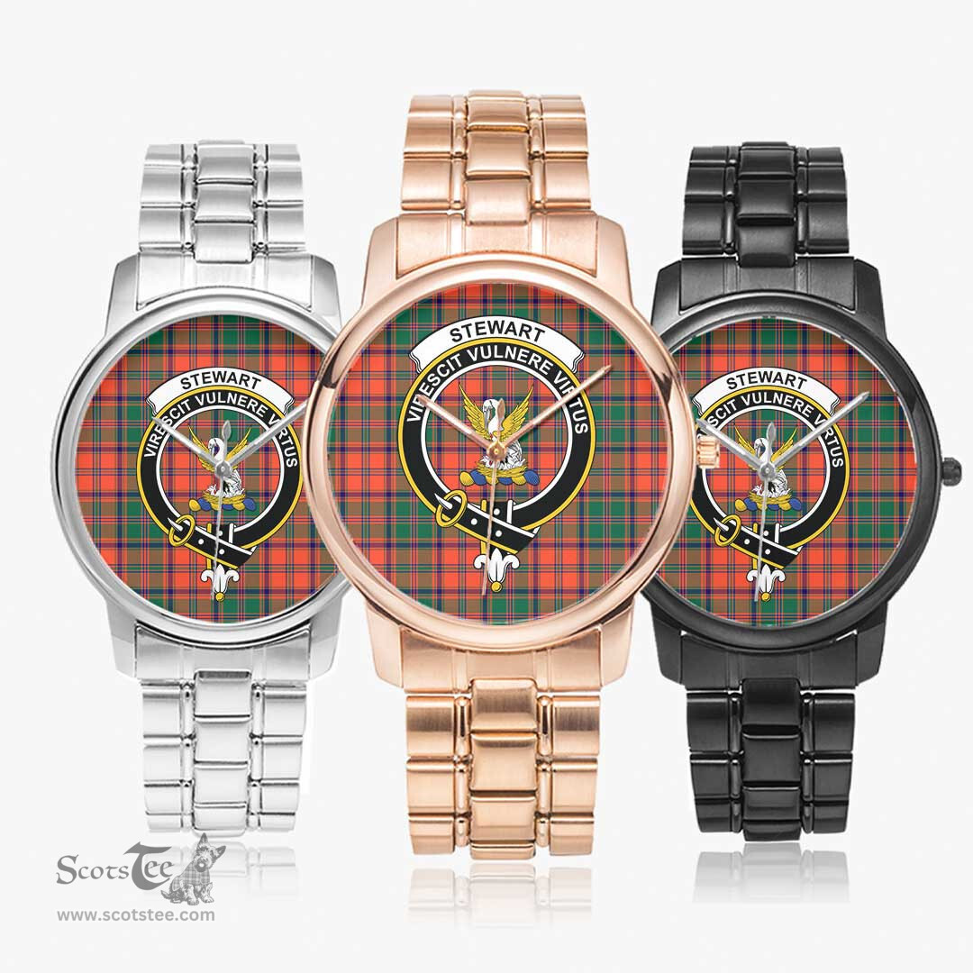Scottish Stewart of Appin Ancient Watch Tartan Crest Folding Clasp Classic Plaid Watch Scottish Plaid Tartan Plaid - ScotsTee - scotstee.com