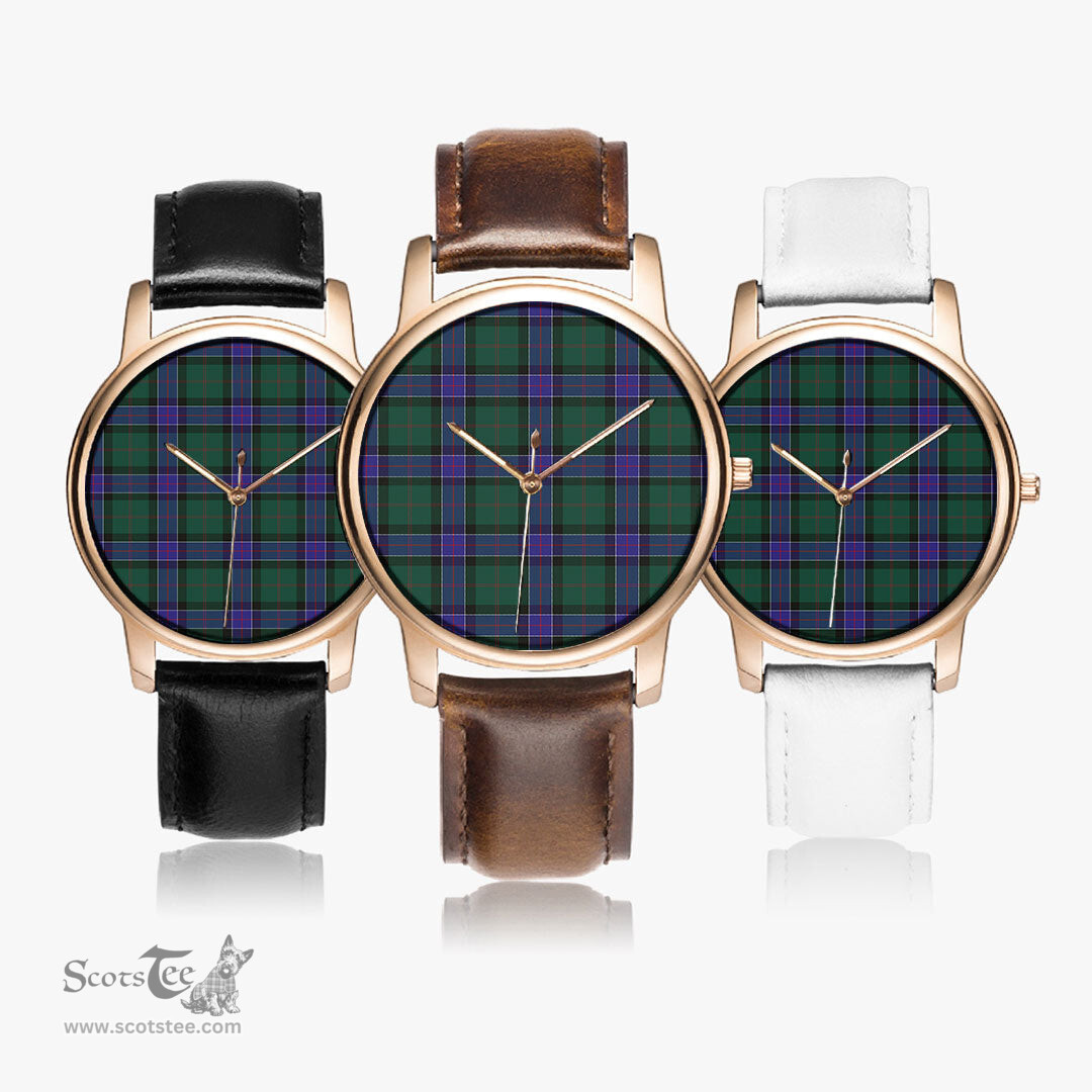 Scottish Sinclair Hunting Modern Watch Tartan Leather Strap Classic Plaid Watch Scottish Plaid Tartan Plaid - ScotsTee - scotstee.com