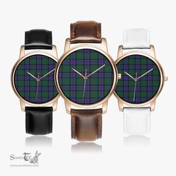 Scottish Sinclair Hunting Modern Watch Tartan Leather Strap Classic Plaid Watch Scottish Plaid Tartan Plaid - ScotsTee - scotstee.com