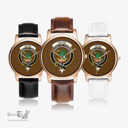 Scottish Seton Hunting Modern Watch Tartan Crest Leather Strap Classic Plaid Watch Scottish Plaid Tartan Plaid - ScotsTee - scotstee.com