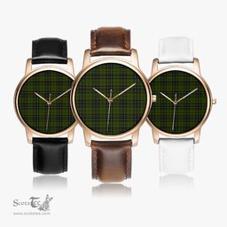 Scottish MacLean Hunting Watch Tartan Leather Strap Classic Plaid Watch Scottish Plaid Tartan Plaid - ScotsTee - scotstee.com