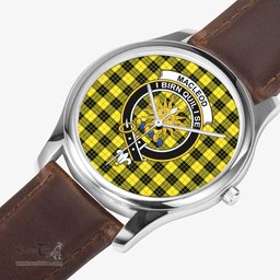 Scottish MacLeod of Raasay Watch Tartan Crest Leather Strap Classic Plaid Watch Scottish Plaid Tartan Plaid - ScotsTee - scotstee.com
