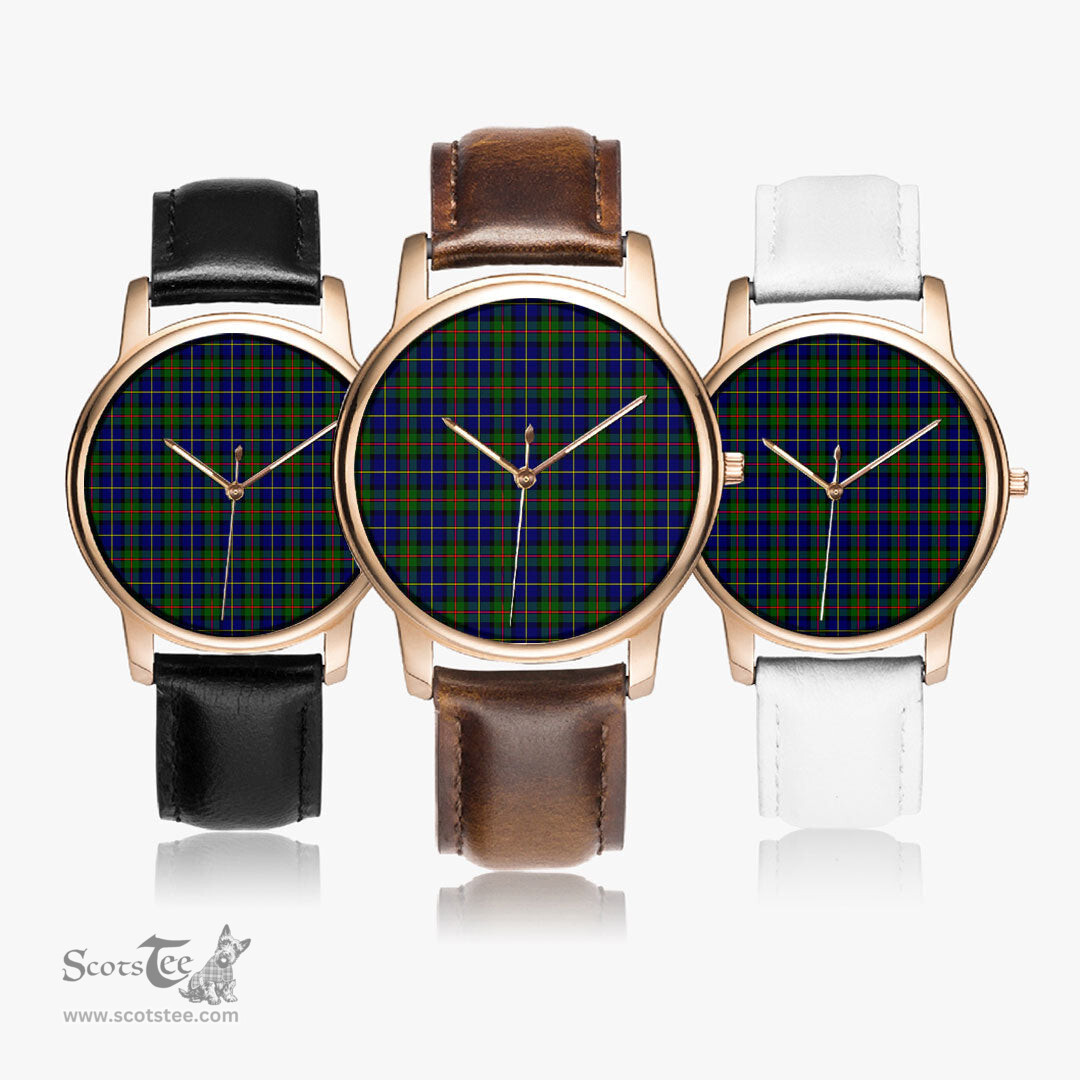 Scottish MacLeod of Harris Modern Watch Tartan Leather Strap Classic Plaid Watch Scottish Plaid Tartan Plaid - ScotsTee - scotstee.com