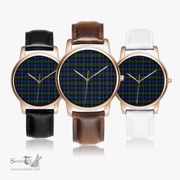 Scottish MacLeod of Harris Modern Watch Tartan Leather Strap Classic Plaid Watch Scottish Plaid Tartan Plaid - ScotsTee - scotstee.com