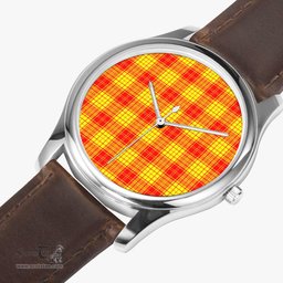 Scottish MacLeod of Raasay Watch Tartan Leather Strap Classic Plaid Watch Scottish Plaid Tartan Plaid - ScotsTee - scotstee.com