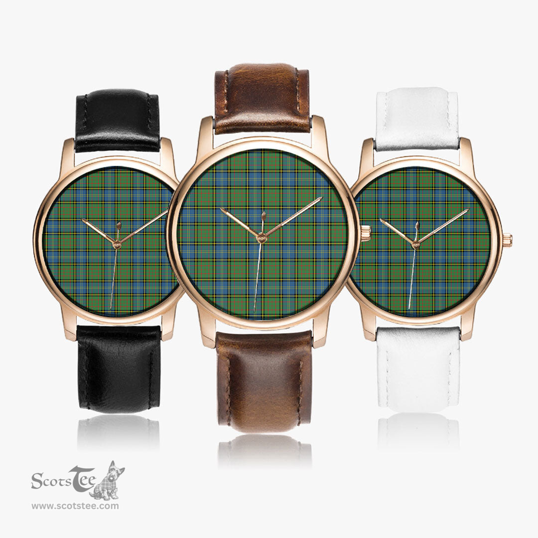 Scottish MacMillan Hunting Ancient Watch Tartan Leather Strap Classic Plaid Watch Scottish Plaid Tartan Plaid - ScotsTee - scotstee.com