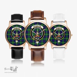 Scottish MacIntyre Hunting Modern Watch Tartan Crest Leather Strap Classic Plaid Watch Scottish Plaid Tartan Plaid - ScotsTee - scotstee.com