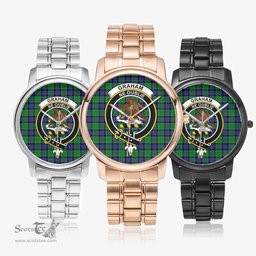Scottish Graham of Menteith Modern Watch Tartan Crest Folding Clasp Classic Plaid Watch Scottish Plaid Tartan Plaid - ScotsTee - scotstee.com