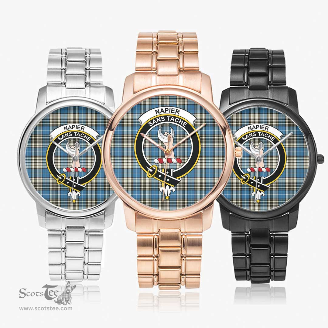 Scottish Napier Ancient Watch Tartan Crest Folding Clasp Classic Plaid Watch Scottish Plaid Tartan Plaid - ScotsTee - scotstee.com