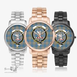 Scottish Napier Ancient Watch Tartan Crest Folding Clasp Classic Plaid Watch Scottish Plaid Tartan Plaid - ScotsTee - scotstee.com