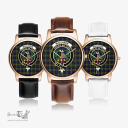 Scottish MacLaren Modern Watch Tartan Crest Leather Strap Classic Plaid Watch Scottish Plaid Tartan Plaid - ScotsTee - scotstee.com