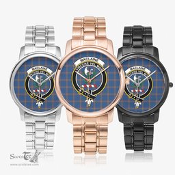 Scottish MacLaine of Loch Buie Hunting Ancient Watch Tartan Crest Folding Clasp Classic Plaid Watch Scottish Plaid Tartan Plaid - ScotsTee - scotstee.com