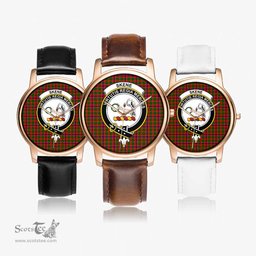 Scottish Skene Modern Watch Tartan Crest Leather Strap Classic Plaid Watch Scottish Plaid Tartan Plaid - ScotsTee - scotstee.com