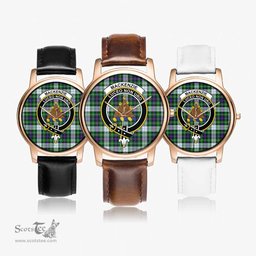 Scottish MacKenzie Dress Modern Watch Tartan Crest Leather Strap Classic Plaid Watch Scottish Plaid Tartan Plaid - ScotsTee - scotstee.com