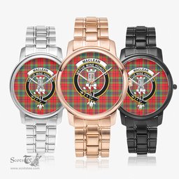 Scottish MacLean of Duart Modern Watch Tartan Crest Folding Clasp Classic Plaid Watch Scottish Plaid Tartan Plaid - ScotsTee - scotstee.com