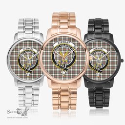 Scottish Stewart Dress Ancient Watch Tartan Crest Folding Clasp Classic Plaid Watch Scottish Plaid Tartan Plaid - ScotsTee - scotstee.com